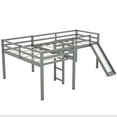 thumbnail image 6 of Newest L-Shaped Twin Loft Bed with Slide , Ladder, Gray Corner Loft Bed Set, Space Saving Twin Size Loft Beds with Fun Slide, Perfect for Small Rooms, 6 of 13