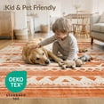 thumbnail image 4 of ODIKA 8'x10' Washable Area Rug Non-Shedding, Easy Care, Geometric Abstract Interlocking Vintage Distressed Mid Century for King Size Bedroom Under Bed, Master Suite, 4 of 7