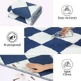 thumbnail image 6 of Geetinfly 9*12FT Area Rugs 320Gsm Pp Tube Plastic Woven Outdoor Carpet-Modern-Large Diamond Grid Dark blue/white, 6 of 8