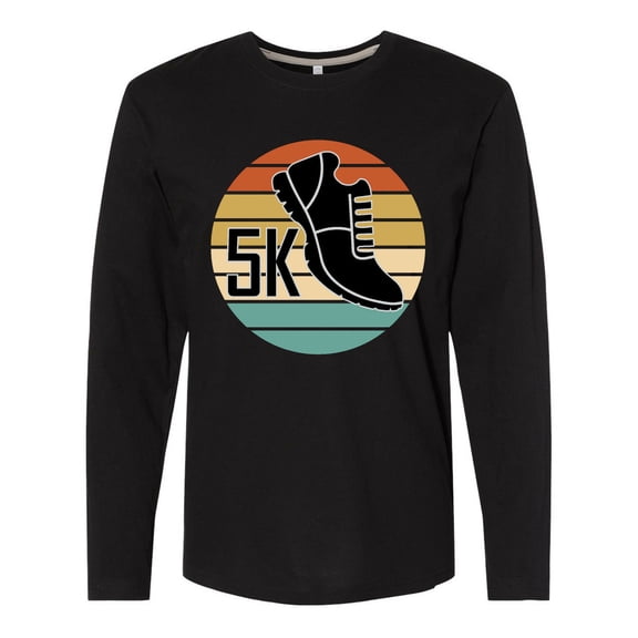 Inktastic 5K Race Running Retro Sunset Runner Long Sleeve T-Shirt