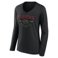 thumbnail image 2 of Women's Black Arizona Diamondbacks Live For It Long Sleeve Long Sleeve V-Neck T-Shirt, 2 of 3
