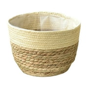 Woven Baskets for Storage,Plastic Plant Pots Flower Pots Cover Storage Basket Plant Woven Basket Planter Straw Flower Pot Pots for Plants,Storage Baskets for Organizing,Plastic Plant Pot