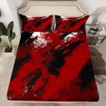 thumbnail image 2 of Manfei Female Men Oil Painting Graffiti Twin Sheet Sets 3pcs,Black Red Twin Fitted Sheet Microfiber,Vintage Aesthetic Breathable Flat Sheet,Lightweight Room Decor, 2 of 7
