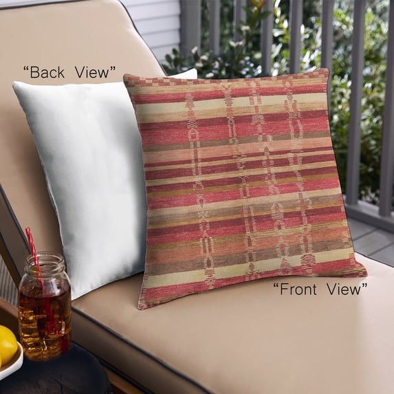 Ahgly Company Outdoor Square Mid-Century Modern Throw Pillow, 18 inch by 18 inch