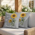 thumbnail image 3 of 16x16 Pillow Covers Set of 2, Sunflowers Square Throw Pillow Covers for Couch/Sofa/Living Room, Spring Summer Bees Yellow Floral Grey Decorative Soft Pillowcases for Couch Throw Pillows, 3 of 9