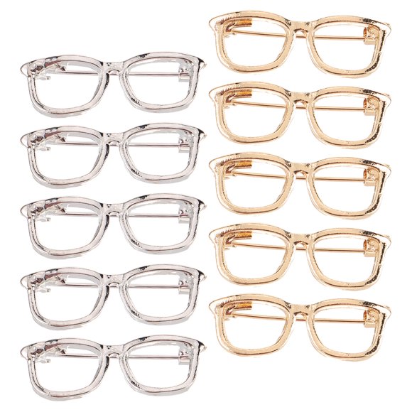 CRAFTHROU 10Ud Broches Para Blusas Y Suéteres En Aleación Con Estilo De Gafas Multicolor