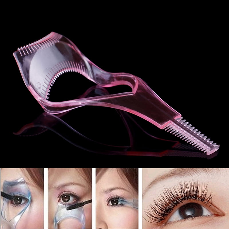 3in 1 Eye lash mascara shield guard eyelash curler applicator tool comb