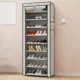 thumbnail image 4 of Zapatero multicapa organizador de tela no tejida, soporte para pasillo, entrada, armario ahorrador de espacio, muebles para el hogar, estante a prueba de polvo, 4 of 4