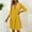 Yellow, variant on Crunowin Women's V-Neck Quarter Sleeve Linen Dress, Loose Fit Solid Casual Dress With Pockets Yellow M