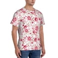 thumbnail image 2 of Bixox Men's Rose Flowers Printed Short Sleeve Skinny Athletic T-Shirt, 2 of 6