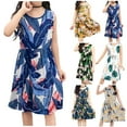 thumbnail image 4 of Utoimkio Clearance Girls Summer Maxi Dress Kids Floral Print Sundress Summer Toddler Girl Clothes for 3-15 Years, 4 of 4