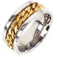 thumbnail image 4 of 4 Colours Men Fashion Domineering Titanium Steel Rotating Rings Jewelry Chain Ring,black,7, 4 of 5