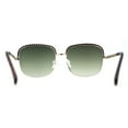 thumbnail image 4 of Understated Rectangle Chain Jewel Brow Trim Fashion Sunglasses Gold Green, 4 of 4