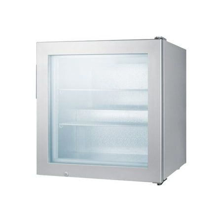 Countertop commercial freezer with self-closing door