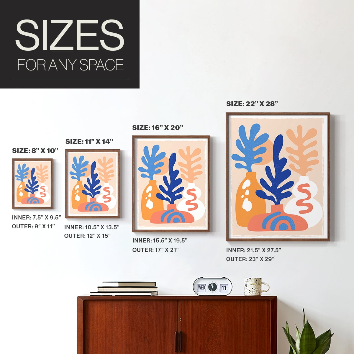 Matisse CCCLXI in Brown Solid Wood 22 x 28 Framed Print