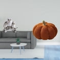 thumbnail image 2 of Escultura de calabaza de búho de peluche, adorno decorativo de mesa para sala de estar, oficina, dormitorio, sofá, cojín, decoración de mesita de noch, 2 of 8