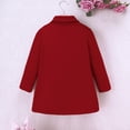 thumbnail image 4 of NAISIBABY Girls Woolen Jacket, Trench Coat Double Breasted Ruffles Lapel Winter Fashion Dress Mid-Length Peacoat Red 5T, 4 of 8