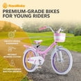 thumbnail image 2 of RoyalBaby Princess Girl Kids Bicycle 20" with Kickstand, Bunny/Pink Purple, 2 of 12