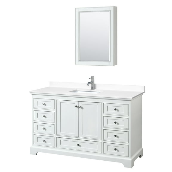 Wyndham Collection Wcs202060s-Vca-Med Deborah 60" Free Standing Single Basin Vanity Set -