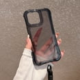 thumbnail image 2 of Dteck Clear Case for iPhone 16e,Shockproof TPU+PC 3-Layer Military Grade Protection Case Anti-Yellowing Back with Wrist Strap for iPhone 16e,Black, 2 of 6