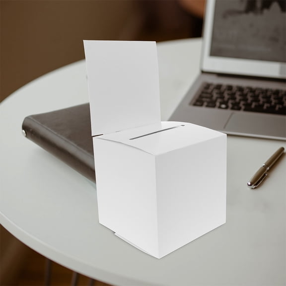 MLINS 10pcs White Paper Raffle Ticket Boxes for Storage Use Fun and Easy to Assemble 0.5x0.5 Inches