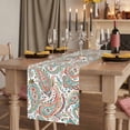 thumbnail image 6 of Paisley Flower Cotton Linen Table Runner for Dining Kitchen, Spring Watercolor Floral Leaf Plant Orange Wedding Outdoor Party Tablerunners, Dresser Scarf Coffee Tablecloth Runners 13x60 Inches, 6 of 8