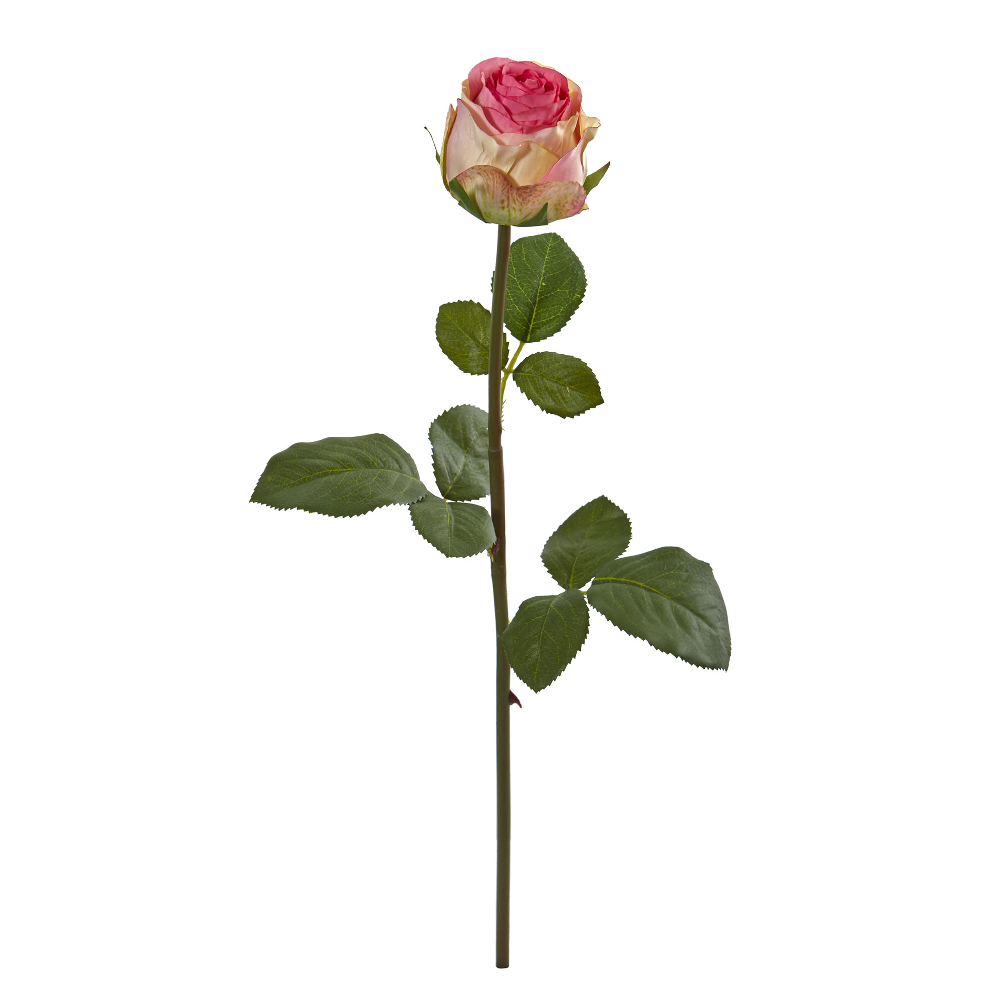 Nearly Natural 18in. Rose Spray Artificial Flower (Set of 12), Fuchsia