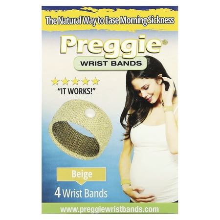 Preggie Wrist Bands, Beige, 4 Wrist Bands