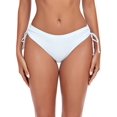thumbnail image 3 of Ocean Blues Women's Full Coverage Swim Bottoms Sides Drawstring Mid Rise Bikini Bottom White Bathing Suit Size S, 3 of 9