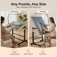 thumbnail image 6 of ALL4JIG 1500 Pieces Rotating Puzzle Table with LED Light, 33.58"×24.92" Wooden Jigsaw Puzzle Board with 4 Drawers & Cover, Upgraded Stability, Swivel Rolling Wheels & Vertical Storage Option, 6 of 11