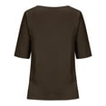 thumbnail image 5 of JIUKE Plus Size Womens Short Sleeve Tops Summer Crew Neck Button Shirts Loose Fitted Lightweight Tops, 5 of 5