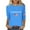 Blue, variant on Freedom Shirt for Women, Women's Freedom Tshirt Unisex Crewneck 3/4 Sleeve Letter Print Graphic Tees Shirts