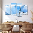 thumbnail image 3 of Elephant Stock Ski In The Mountains Wall Art - Horizontal Multi Panel Canvas - Living Room Wall Decor - Sports Multi Panel - Blue And White Decor - 68" x 42", 3 of 8