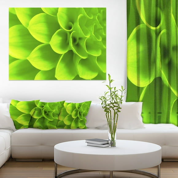 Bright Green Flower Petals - Floral Canvas Art Print