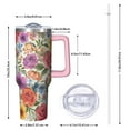 thumbnail image 2 of OBREWU Pioneer Flower Tumbler with Handle and Lid,Pioneer Flower 40oz Double Wall Vacuum Insulated Tumbler,Cups Gift for Women and Men, 2 of 7