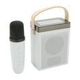 thumbnail image 3 of Máquina de Karaoke Iluminación RGB multifunción Altavoz Bluetooth portátil con 2 micrófonos inalámbricos para Adultos y niños Blanco, 3 of 5