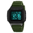 thumbnail image 6 of Aoznliie Digital Watch, 50m Waterproof Sport Watch for Men with Stopwatch Alarm, 47mm Large Face LED Running for Outdoor Hiking, Army Green, 6 of 9