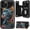 Black Flowers, variant on Case for iPhone 16 Plus Case Wallet Case with Card Holder, PU Leather Kickstand Double Magnetic Clasp Shockproof Cover Case for iPhone 16 Plus 6.7" 2024, Skeleton Couple