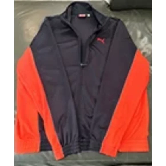 Puma Lifestyle Tracksuit Blue W Red Trim Mens xl ..Jacket Men's L Pants Rare