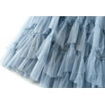 thumbnail image 4 of JMSUN Tulle Skirts for Women High Waist Layered Floral Print Brown Skirt Mesh A-Line Midi Layered Ruffles Mesh Skirt, 4 of 5