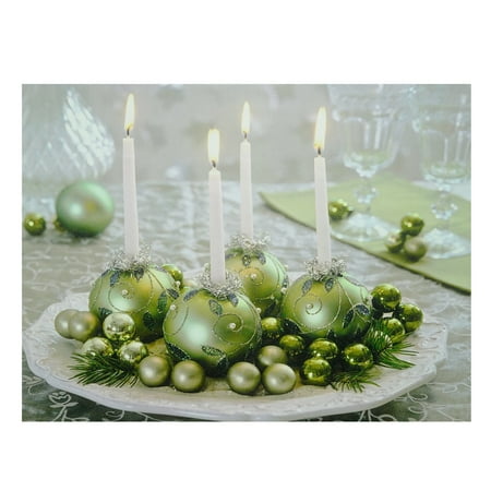 Canvas Wall Ornaments - LED Lighted Sparkling Ornament Centerpiece Christmas Canvas Wall Art 11.75