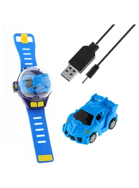Mini Car Watch Toys, Watch Car Toys, Wrist Car Watch with USB Charging Cartoon Small Car Gift for Boys and Girls