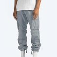 thumbnail image 3 of Pants For Men Solid Casual Multiple Pockets Outdoor Straight Type Fitness Long Pants, 3 of 4