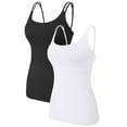 thumbnail image 1 of Charmo Lot de 2 Camisoles en Coton pour Femmes avec Soutien-Gorge Intégré, 1 of 7