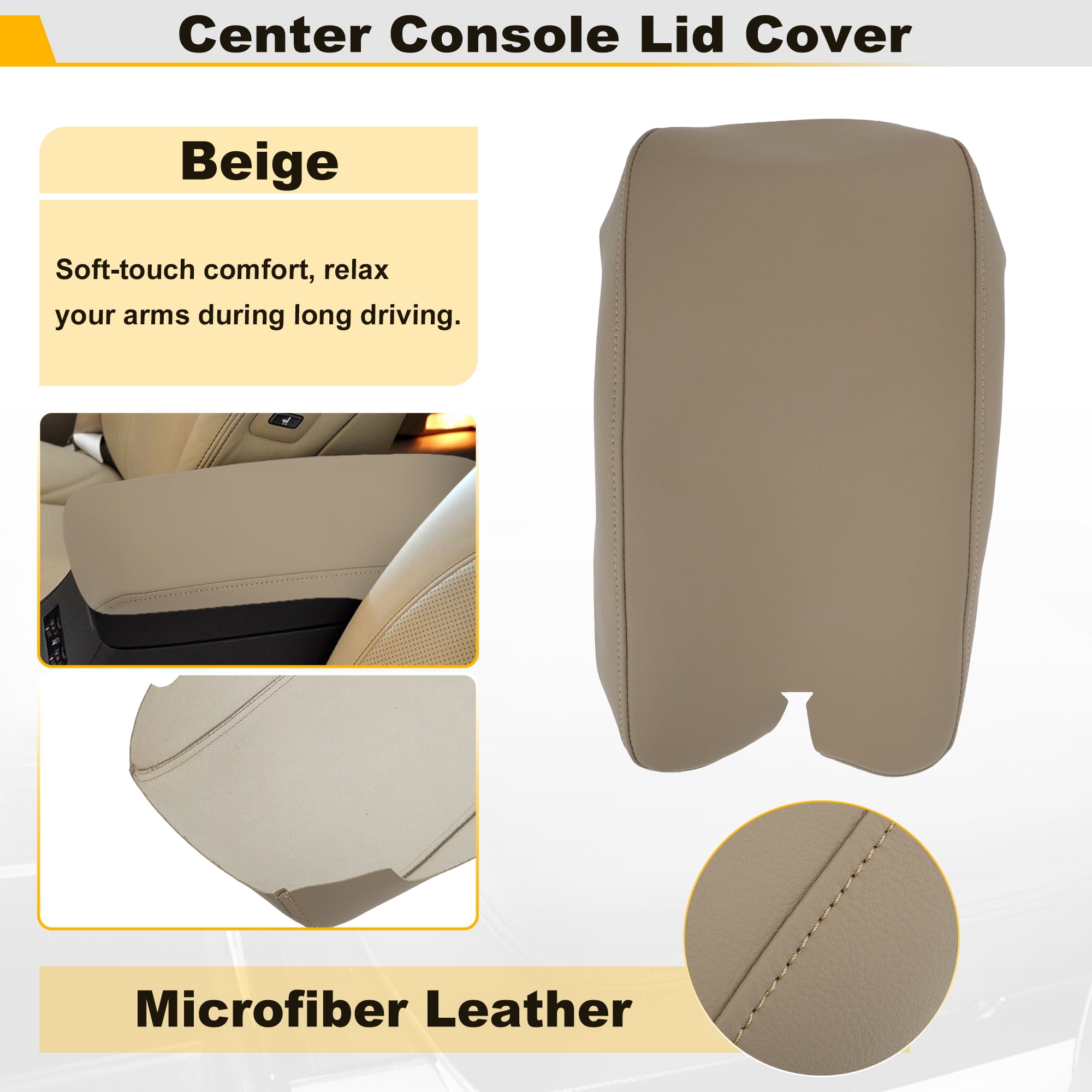 Unique Bargains Console Armrest Cover Beige for Lexus ES350 2007-2009