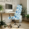 thumbnail image 3 of FKELYI Coral Blue Turtle Starfish Print Office Chair Cover Computer Chair Covers Removable Chair Protector Slipcover Stretch Fabric Boss Chair Covers for Home Office, Large, 3 of 6