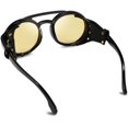 thumbnail image 4 of FEISEDY Retro Round Steampunk Sunglasses Women Men Vintage Eyewear Light Plastic Frame with Leatherwear B2532, 4 of 12