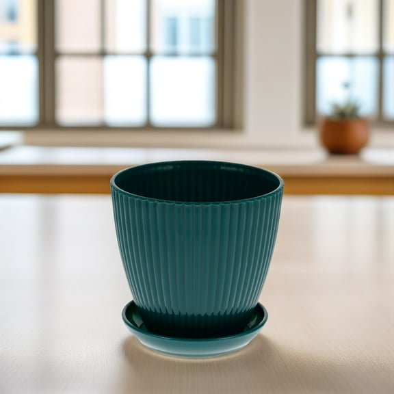 MUSEYA large nursery pots flower pot Dark Green 4pcs