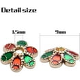 thumbnail image 3 of 20pcs 9mm Enamel Flower Bead Cap Metal Gold Plated Filigree Spacers Bali Style Jewelry Findings Accessories for DIY Bracelet Necklace Crafts, 3 of 7