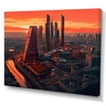 thumbnail image 2 of Designart "Orange And Yellow Architectural Marvels" City Art Deco Wall Art Living Room, 2 of 5